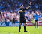 17 May 2025; Referee David Gough during the GAA Football All-Ireland Senior Championship Round 1 match between Galway and Dublin at Pearse Stadium in Galway. Photo by Piaras Ó Mídheach/Sportsfile