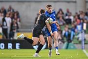 17 May 2025; Jimmy O'Brien of Leinster in action against Tom Jordan of Glasgow Warriors during the United Rugby Championship match between Leinster and Glasgow Warriors at the Aviva Stadium in Dublin. Photo by Sam Barnes/Sportsfile