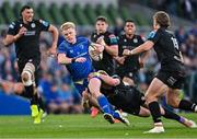 17 May 2025; Tommy O'Brien of Leinster is tackled by Kyle Steyn of Glasgow Warriors during the United Rugby Championship match between Leinster and Glasgow Warriors at the Aviva Stadium in Dublin. Photo by Sam Barnes/Sportsfile