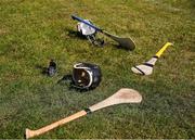17 May 2025; Helmets and hurley's are seen before the Leinster Senior Camogie final match between Wexford and Kilkenny at Netwatch Cullen Park in Carlow. There are no action pictures from this game at the request of the players. Photo by Michael P Ryan/Sportsfile