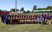 17 May 2025; The Wexford panel and management before the Leinster Senior Camogie final match between Wexford and Kilkenny at Netwatch Cullen Park in Carlow. Photo by Michael P Ryan/Sportsfile