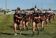 17 May 2025; Kilkenny players return to the changing room before the Leinster Senior Camogie final match between Wexford and Kilkenny at Netwatch Cullen Park in Carlow. There are no action pictures from this game at the request of the players. Photo by Michael P Ryan/Sportsfile