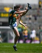 17 May 2025; David Clifford of Kerry takes a free kick during the GAA Football All-Ireland Senior Championship Round 1 match between Kerry and Roscommon at Fitzgerald Stadium in Killarney, Kerry. Photo by Brendan Moran/Sportsfile