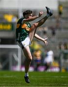 17 May 2025; David Clifford of Kerry takes a free kick during the GAA Football All-Ireland Senior Championship Round 1 match between Kerry and Roscommon at Fitzgerald Stadium in Killarney, Kerry. Photo by Brendan Moran/Sportsfile