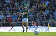 17 May 2025; David Clifford of Kerry signals as he leaves the pitch during the GAA Football All-Ireland Senior Championship Round 1 match between Kerry and Roscommon at Fitzgerald Stadium in Killarney, Kerry. Photo by Brendan Moran/Sportsfile