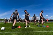 18 May 2025; Down players warm up before the GAA Football All-Ireland Senior Championship Round 1 match between Clare and Down at Zimmer Biomet Páirc Chíosóg in Ennis, Clare. Photo by Tom Beary/Sportsfile
