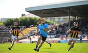 18 May 2025; Colin Currie of Dublin in action against Adrian Mullen, left, and Mikey Butler of Kilkenny during the Leinster GAA Hurling Senior Championship Round 4 match between Kilkenny and Dublin at UPMC Nowlan Park in Kilkenny. Photo by Ramsey Cardy/Sportsfile