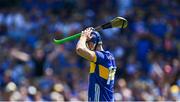 18 May 2025; John McGrath of Tipperary reacts during the Munster GAA Hurling Senior Championship Round 4 match between Tipperary and Waterford at FBD Semple Stadium in Thurles, Tipperary. Photo by Tyler Miller/Sportsfile
