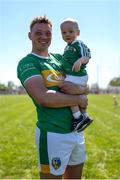 18 May 2025; Keith Keegan of Leitrim with nephew Odhrán Brennan, age 15 months, after the Táilteann Cup match between Leitrim and Sligo at Avant Money Páirc Seán Mac Diarmada in Carrick-on-Shannon, Leitrim. Photo by Thomas Flinkow/Sportsfile