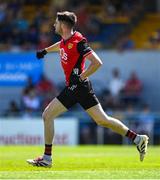 18 May 2025; John McGeough of Down celebrates after scoring his side's first goal during the GAA Football All-Ireland Senior Championship Round 1 match between Clare and Down at Zimmer Biomet Páirc Chíosóg in Ennis, Clare. Photo by Tom Beary/Sportsfile