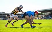 18 May 2025; Paddy Smyth of Dublin in action against TJ Reid of Kilkenny during the Leinster GAA Hurling Senior Championship Round 4 match between Kilkenny and Dublin at UPMC Nowlan Park in Kilkenny. Photo by Ramsey Cardy/Sportsfile