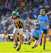 18 May 2025; Luke Hogan of Kilkenny in action against Conor Burke of Dublin during the Leinster GAA Hurling Senior Championship Round 4 match between Kilkenny and Dublin at UPMC Nowlan Park in Kilkenny. Photo by Ramsey Cardy/Sportsfile
