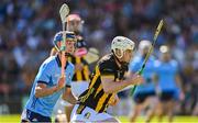 18 May 2025; Jordan Molloy of Kilkenny in action against Brian Hayes of Dublin during the Leinster GAA Hurling Senior Championship Round 4 match between Kilkenny and Dublin at UPMC Nowlan Park in Kilkenny. Photo by Ramsey Cardy/Sportsfile