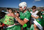 18 May 2025; Aaron Gillane of Limerick is mobbed by supporters after the Munster GAA Hurling Senior Championship Round 4 match between Limerick and Cork at TUS Gaelic Grounds in Limerick. Photo by Brendan Moran/Sportsfile