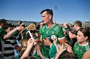 18 May 2025; Kyle Hayes of Limerick is congratulated by supporters after his side's victory in the Munster GAA Hurling Senior Championship Round 4 match between Limerick and Cork at TUS Gaelic Grounds in Limerick. Photo by Sam Barnes/Sportsfile