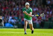 18 May 2025; Aaron Gillane of Limerick scores his side's third goal, from a penalty, during the Munster GAA Hurling Senior Championship Round 4 match between Limerick and Cork at TUS Gaelic Grounds in Limerick. Photo by Brendan Moran/Sportsfile