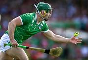 18 May 2025; Sean Finn of Limerick during the Munster GAA Hurling Senior Championship Round 4 match between Limerick and Cork at TUS Gaelic Grounds in Limerick. Photo by Brendan Moran/Sportsfile