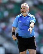 18 May 2025; Referee James Molloy during the Táilteann Cup match between Leitrim and Sligo at Avant Money Páirc Seán Mac Diarmada in Carrick-on-Shannon, Leitrim. Photo by Thomas Flinkow/Sportsfile
