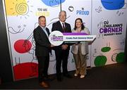 19 May 2025; Croke Park today launched their Sensory Room with children from Child Vision. In attendence at the launch are Uachtarán Chumann Lúthchleas Gael Jarlath Burns, centre, Croke Park Stadium Director Peter McKenna and Elaine O'Rourke, Senior Croke Park Event Controller. Photo by David Fitzgerald/Sportsfile