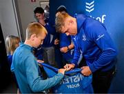 17 May 2025; Garry Ringrose of Leinster with supporters in Autograph Alley before the United Rugby Championship match between Leinster and Glasgow Warriors at the Aviva Stadium in Dublin. Photo by Sam Barnes/Sportsfile