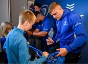 17 May 2025; Garry Ringrose of Leinster with supporters in Autograph Alley before the United Rugby Championship match between Leinster and Glasgow Warriors at the Aviva Stadium in Dublin. Photo by Sam Barnes/Sportsfile