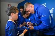 17 May 2025; Garry Ringrose of Leinster with supporters in Autograph Alley before the United Rugby Championship match between Leinster and Glasgow Warriors at the Aviva Stadium in Dublin. Photo by Sam Barnes/Sportsfile