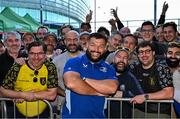 17 May 2025; Rabah Slimani of Leinster with supporters in Autograph Alley before the United Rugby Championship match between Leinster and Glasgow Warriors at the Aviva Stadium in Dublin. Photo by Sam Barnes/Sportsfile