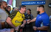17 May 2025; Rabah Slimani of Leinster with supporters in Autograph Alley before the United Rugby Championship match between Leinster and Glasgow Warriors at the Aviva Stadium in Dublin. Photo by Sam Barnes/Sportsfile