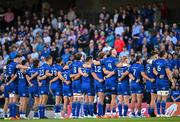 17 May 2025; Leinster players and supporters stand for a minute's silence in memory of the Great Famine before the United Rugby Championship match between Leinster and Glasgow Warriors at the Aviva Stadium in Dublin. Photo by Sam Barnes/Sportsfile