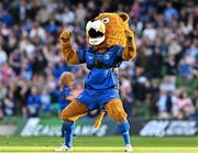 17 May 2025; Leinster mascot Leo the Lion before during the United Rugby Championship match between Leinster and Glasgow Warriors at the Aviva Stadium in Dublin. Photo by Sam Barnes/Sportsfile