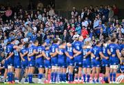 17 May 2025; Leinster players and supporters stand for a minute's silence in memory of the Great Famine before the United Rugby Championship match between Leinster and Glasgow Warriors at the Aviva Stadium in Dublin. Photo by Sam Barnes/Sportsfile