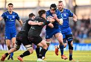 17 May 2025; James Ryan of Leinster in action against Rory Darge, left, and Huw Jones of Glasgow Warriors during the United Rugby Championship match between Leinster and Glasgow Warriors at the Aviva Stadium in Dublin. Photo by Sam Barnes/Sportsfile
