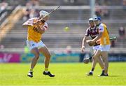 17 May 2025; Paddy Burke of Antrim during the Leinster GAA Hurling Senior Championship Round 4 match between Galway and Antrim at Pearse Stadium in Galway. Photo by Piaras Ó Mídheach/Sportsfile