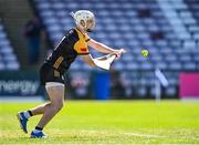 17 May 2025; Antrim goalkeeper Ryan Elliott during the Leinster GAA Hurling Senior Championship Round 4 match between Galway and Antrim at Pearse Stadium in Galway. Photo by Piaras Ó Mídheach/Sportsfile