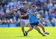 17 May 2025; Colm Basquel of Dublin in action against Seán Mulkerrin of Galway during the GAA Football All-Ireland Senior Championship Round 1 match between Galway and Dublin at Pearse Stadium in Galway. Photo by Piaras Ó Mídheach/Sportsfile