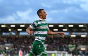 19 May 2025; Graham Burke of Shamrock Rovers celebrates after scoring his side's third goal during the SSE Airtricity Men's Premier Division match between Shamrock Rovers and St Patrick's Athletic at Tallaght Stadium in Dublin. Photo by Stephen McCarthy/Sportsfile