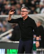 19 May 2025; St Patrick's Athletic manager Stephen Kenny during the SSE Airtricity Men's Premier Division match between Shamrock Rovers and St Patrick's Athletic at Tallaght Stadium in Dublin. Photo by Stephen McCarthy/Sportsfile
