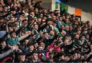 19 May 2025; Shamrock Rovers supporters celebrate during the SSE Airtricity Men's Premier Division match between Shamrock Rovers and St Patrick's Athletic at Tallaght Stadium in Dublin. Photo by Thomas Flinkow/Sportsfile