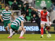 19 May 2025; Jake Mulraney of St Patrick's Athletic attempts a shot on goal during the SSE Airtricity Men's Premier Division match between Shamrock Rovers and St Patrick's Athletic at Tallaght Stadium in Dublin. Photo by Thomas Flinkow/Sportsfile