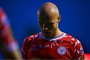 19 May 2025; Kerr McInroy of Shelbourne reacts after the SSE Airtricity Men's Premier Division match between Shelbourne and Drogheda United at Tolka Park in Dublin. Photo by Tyler Miller/Sportsfile