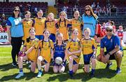 18 May 2025; Wolfe Tones players and mentors during the TG4 Leinster LGFA Junior Championship final match between Carlow and Louth at TEG Cusack Park in Mullingar, Westmeath. Photo by Seb Daly/Sportsfile