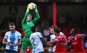 19 May 2025; Drogheda United goalkeeper Luke Dennison makes a save during the SSE Airtricity Men's Premier Division match between Shelbourne and Drogheda United at Tolka Park in Dublin. Photo by Tyler Miller/Sportsfile