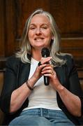 20 May 2025; Parent Frances Kiernan speaking at the launch of Bohemian Football Club Social Impact Report at the Mansion House in Dublin. Photo by Sam Barnes/Sportsfile