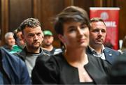 20 May 2025; League of Ireland communications executive Gavin White, left, and League of Ireland director Mark Scanlon in attendance at the launch of Bohemian Football Club Social Impact Report at the Mansion House in Dublin. Photo by Sam Barnes/Sportsfile