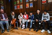 20 May 2025; In attendance at the launch of Bohemian Football Club Social Impact Report are, from left, Bohemians FC Pride Committee member Jim McIlroy, Rosalia Kane, Paradise Place Educate Together National School and Paradise Place EDNS pupils Hallie Quirke, Bianca Pednekar, Dumitru Rostas, Fernando Rostas, and Moise Busuioc at the Mansion House in Dublin. Photo by Sam Barnes/Sportsfile