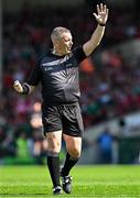 18 May 2025; Referee Liam Gordon during the Munster GAA Hurling Senior Championship Round 4 match between Limerick and Cork at TUS Gaelic Grounds in Limerick. Photo by Sam Barnes/Sportsfile