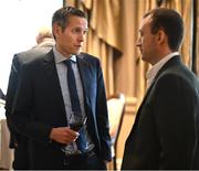 20 May 2025; Basketball Ireland head of communications Nathaniel Cope, left, during the Irish Sport Industry Awards 2025 at College Green Hotel in Dublin. Photo by David Fitzgerald/Sportsfile