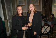 20 May 2025; Guests Sheena Horgan, left, and Shannon Barrett during the Irish Sport Industry Awards 2025 at College Green Hotel in Dublin. Photo by David Fitzgerald/Sportsfile