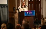 20 May 2025; Federation of Irish Sport CEO Mary O'Connor during the Irish Sport Industry Awards 2025 at College Green Hotel in Dublin. Photo by David Fitzgerald/Sportsfile