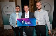20 May 2025; Guests, from left, Wes Murphy, Rory McEvoy and Sean McCartan during the Irish Sport Industry Awards 2025 at College Green Hotel in Dublin. Photo by David Fitzgerald/Sportsfile